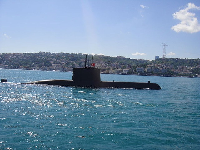 Lực lượng tác chiến dưới nước chủ lực là 13 tàu ngầm lớp Atilay (phiên bản tàu ngầm Type-209 nhập khẩu từ Đức). Ảnh: Wikipedia