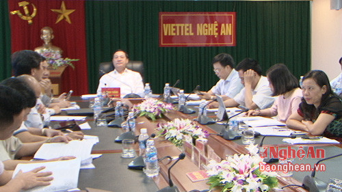 Quang cảnh hội nghị ở điểm cầu Nghệ An.