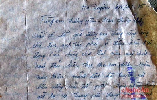 Lá thư liệt sỹ Trần Văn Sơn gửi về cho gia đình đề ngày 15/11/1985