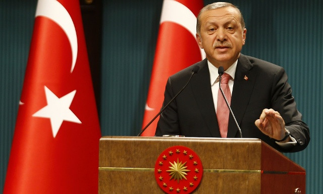 Tổng thống Recep Tayyip Erdogan phát biểu trong cuộc họp Hội đồng An ninh Quốc gia đêm ngày 20/7. Ảnh: Reuters.