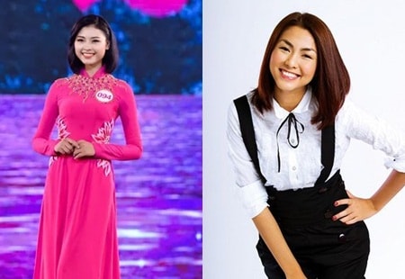 Với mái tóc ngang vai cùng gương mặt sáng, nhiều người thấy rằng Đào Thị Hà có nhiều nét giống nữ diễn viên Tăng Thanh Hà khi cô còn để tóc ngắn (hình trái).