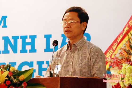 Đồng chí Nguyễn Xuân Sơn phát biểu tại lễ kỷ niệm