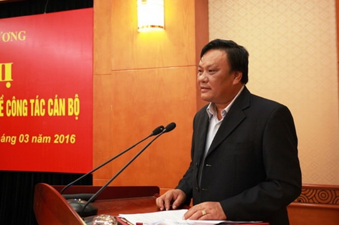 Ông Lê Kim Toàn phó bí thư thường trực Tỉnh ủy Bình Định tại Hội nghị triển khai quyết định của Bộ Chính trị về công tác cán bộ Ban Kinh tế Trung ương tổ chức ngày 18-3 - Ảnh: T.Trung