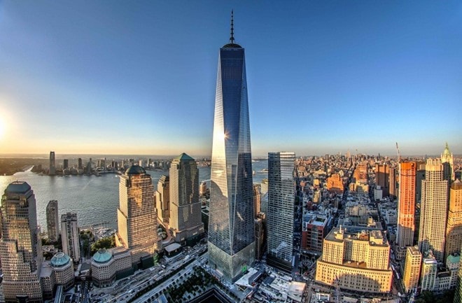 Trung tâm thương mại One World, New York, Mỹ: Đây là công trình đắt giá thứ 6 thế giới, với chi phí xây dựng là 3,8 tỷ USD. Tháp có chiều cao 546,2 m, tọa lạc trên nền Trung tâm thương mại thế giới cũ. Ảnh: Aecom. 