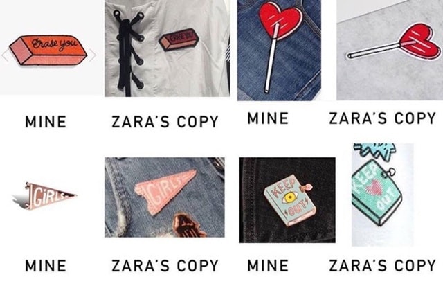 Hình ảnh so sánh giữa 4 thiết kế của Tuesday và Bassen với những thiết kế của Zara.