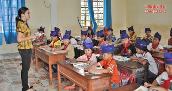 Một tiết học tại Trường tiểu học Vân Diên, huyện Nam Đàn