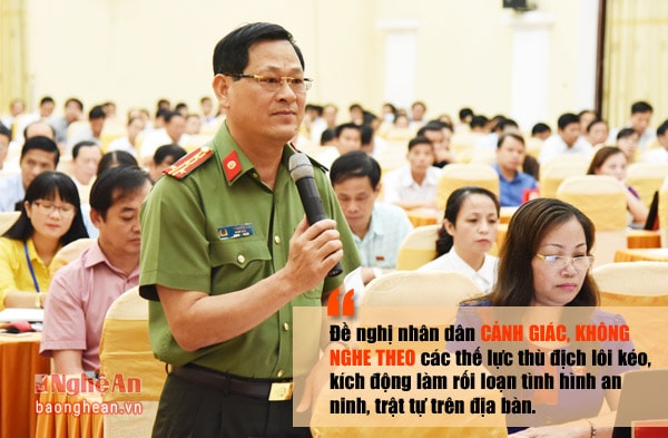 Đại tá Nguyễn Hữu Cầu khẳng định, nhóm phản động Việt Tân lợi dụng sự cố môi trường để kích động, lôi kéo người dân vi phạm pháp luật.