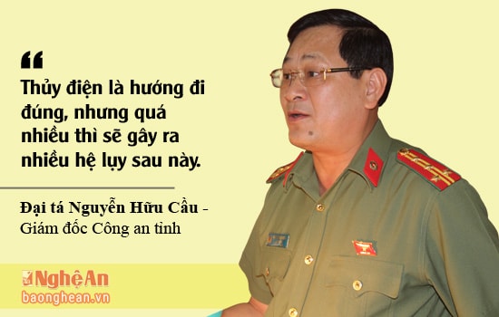 Đại tá Nguyễn Hữu Cầu trả lời các cử tri tại Hội nghị.