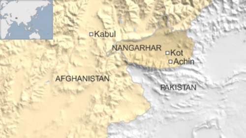 Vị trí tỉnh Nangarhar ở Afghanistan. Đồ hoạ: BBC