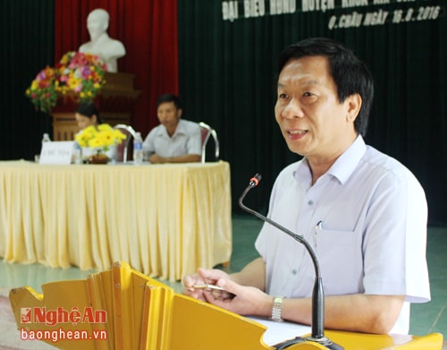 Ông Lê Đức Cường- TUV- Chánh văn phòng UBND tỉnh, Đại biểu HĐND tỉnh báo cáo kết quả kỳ họp thứ 2- HĐND tỉnh khóa XVII.
