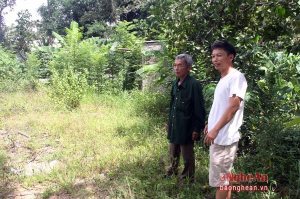 Thửa đất mà ông Lâm Văn Duyên (áo trắng) đang kiến nghị được cấp giấy chứng nhận quyền sử dụng đất.