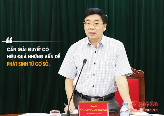 Đồng chí Nguyễn Văn Thông - Phó Bí thư Tỉnh ủy kết luận tại hội nghị.