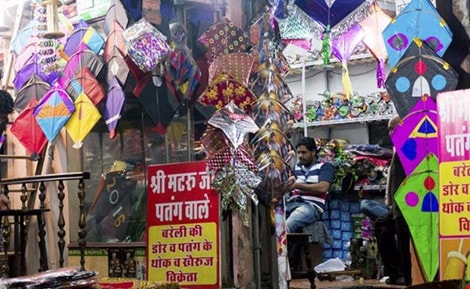 Một cửa hàng bán diều tại New Delhi (Ấn Độ). Ảnh: NDTV.