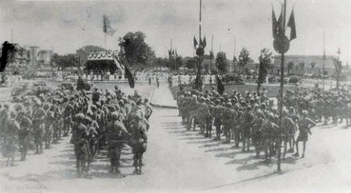 Toàn cảnh lễ đài nơi Chủ tịch Hồ Chí Minh đọc Tuyên ngôn.