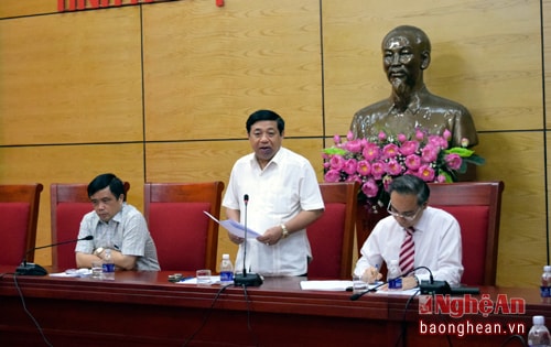 Đồng chí Nguyễn Xuân Đường - Chủ tịch UBND tỉnh kết luận tại buổi làm việc.