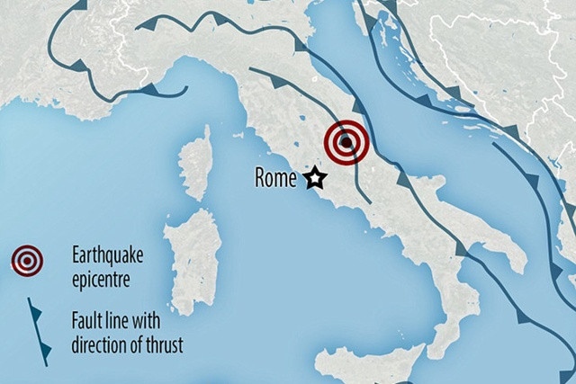 Rung chấn mạnh có thể cảm nhận được ở thủ đô Rome, cách tâm chấn hơn 161km.
