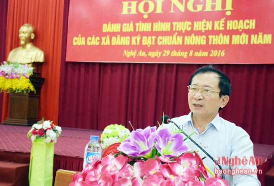 Đồng chí Đinh Viết Hồng - Phó Chủ tịch UBND tỉnh, Phó trưởng ban Thường trực chỉ đạo NTM chủ trì hội nghị. 