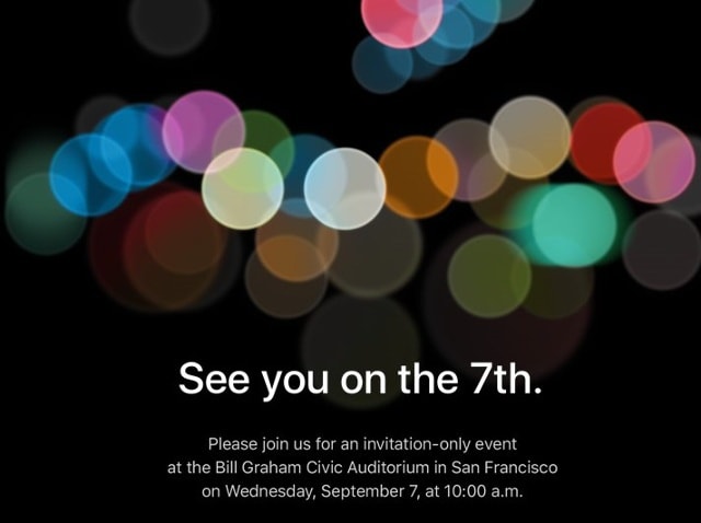 Thư mời chính thức sự kiện ngày 7/9 của Apple.
