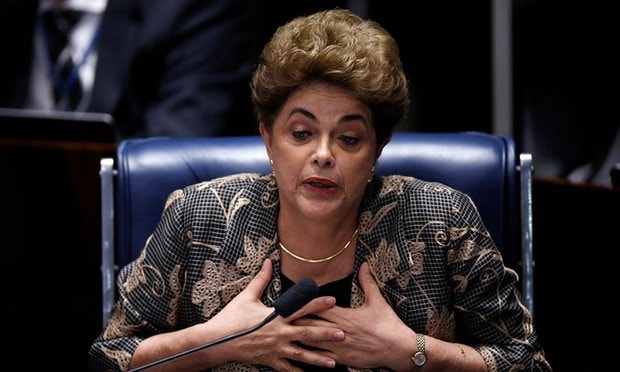 Bà Dilma Rousseff tham dự phiên luận tội cuối cùng tại Brasilia, Brazil. Ảnh: Reuters.