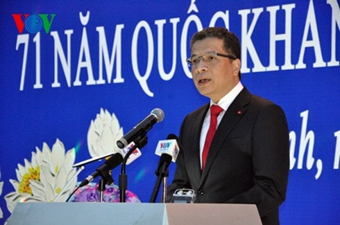 Đại sứ Đặng Minh Khôi phát biểu tại buổi lễ.