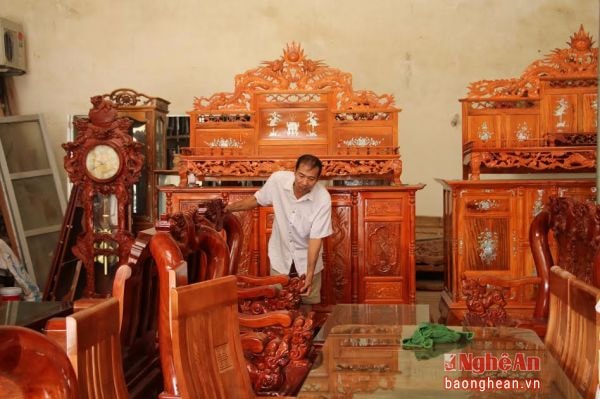 Sản phẩm hoàn thiện của làng nghề Quỳnh Hưng (Quỳnh Lưu).