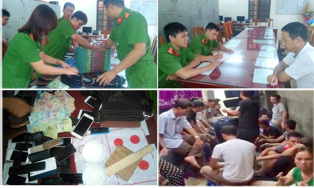 Hiện trường nơi bắt sới bạc.
