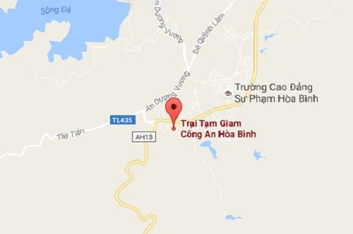 Nơi xảy ra tai nạn ở chân dốc Cun, gần Trại tạm giam công an tỉnh. Ảnh: GoogleMaps.