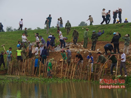Thực hành xử trí tình huống vỡ đê.