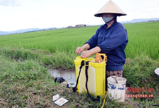  Bà con nông dân cần nâng cao ý thức thu gom rác thải sau khi phun thuốc trừ sâu.