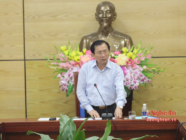 Đồng chí Đinh Viết Hồng - Phó Chủ tịch UBND tỉnh chủ trì buổi làm việc
