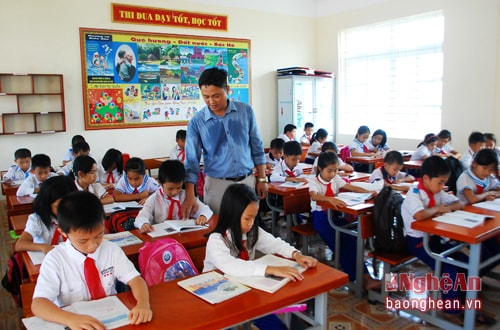 Một tiết học của học sinh trường tiểu học Sơn Hải