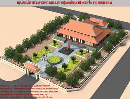 Phối cảnh tổng thể dự án Nhà lưu niệm đồng chí Nguyễn Thị Minh Khai