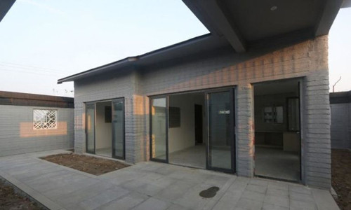 Ngôi nhà xây dựng bằng công nghệ in 3D ở tỉnh Sơn Đông, Trung Quốc. Ảnh: ECNS.