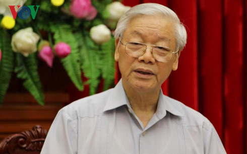 Tổng Bí thư Nguyễn Phú Trọng phát biểu tại lễ công bố quyết định