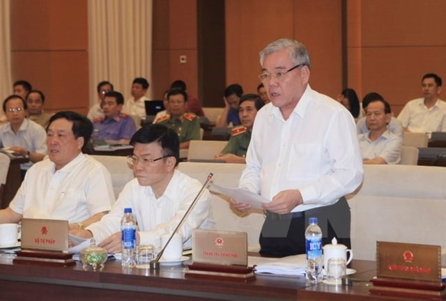 Tổng Thanh tra Chính phủ Phan Văn Sáu phát biểu tại Phiên họp thứ 3 của Ủy ban Thường vụ Quốc hội ngày 21/9. (Ảnh: Phạm Kiên/TTXVN).