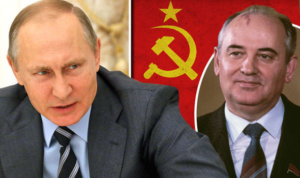 Tổng thống Nga Vladimir Putin và cựu tổng thống Mikhail Gorbachev – người tuyên bố giải thể Liên Xô. Ảnh: Internet.