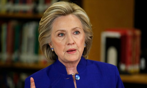 Ứng viên tổng thống Hillary Clinton. Ảnh: AP