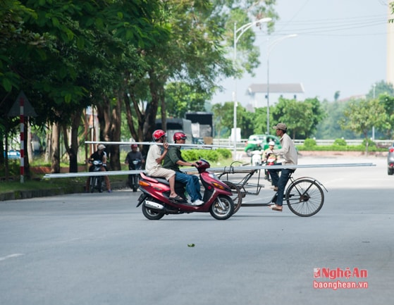 Họ chất lên xe một cách sơ sài, nghênh ngang lên đường mà không có các phương pháp để cảnh báo hàng chở quá khổ cho người đi đường khác