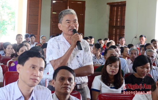 Cử tri xã Hòa Sơn, Đô Lương kiến nghị các vấn đề quan tâm tới đại biểu Quốc hội.