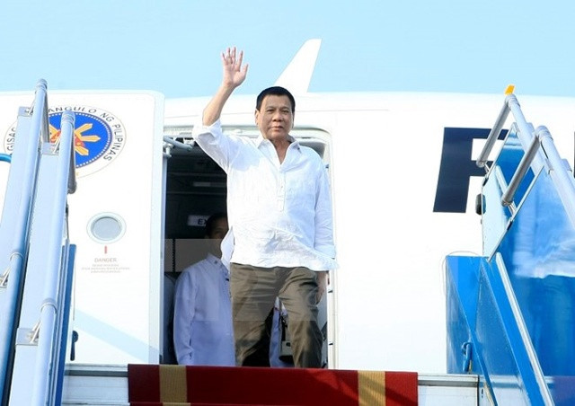 Ngày 28/9, Tổng thống nước Cộng hòa Philippines Rodrigo Roa Duterte bắt đầu thăm chính thức Việt Nam từ ngày 28-29/9 theo lời mời của Chủ tịch nước Trần Đại Quang. Ảnh: TTXVN