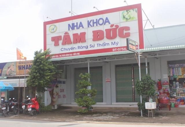 Nha khoa Tâm Đức đã đóng cửa, ngưng hoạt động. Ảnh M.A