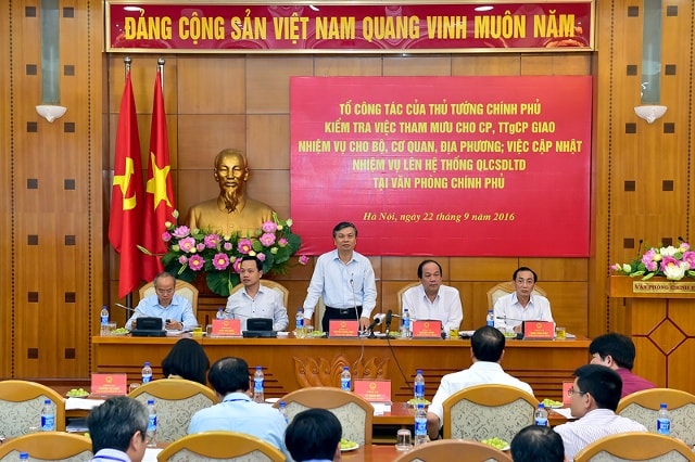 Tổ công tác của Thủ tướng Chính phủ làm việc với VPCP ngày 22/9/2016. Ảnh: VGP