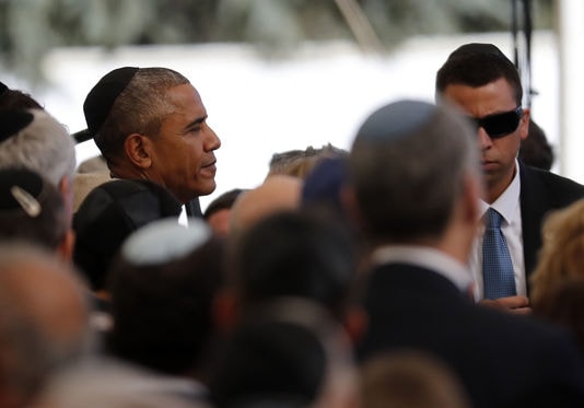  Tổng thống Mỹ Barack Obama tại tang lễ ông Shimon Peres. Ảnh: AFP