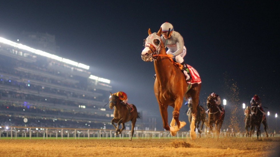 Giải đua ngựa triệu đô: Dubai World Cup, giải đua ngựa có phần thưởng lớn nhất hành tinh - 10 triệu USD, thu hút các tay đua từ khắp nơi trên thế giới. Tổng số tiền giải thưởng của cuộc đua lên tới 30 triệu USD. Ảnh: Scmp. 