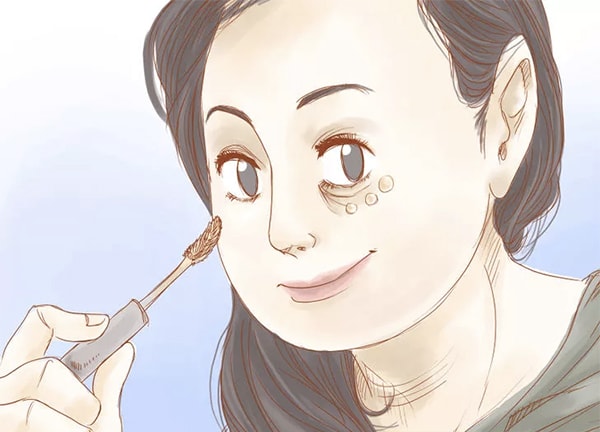 Quầng thâm dưới mắt không chỉ khiến khuôn mặt trông mệt mỏi mà còn tạo cảm giác da chảy xệ, kém săn chắc. Nên che khuyết điểm vùng này thật kỹ càng để khuôn mặt trông tươi sáng hơn. 