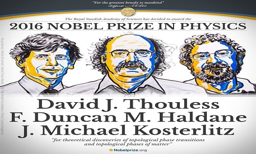 Ba nhà khoa học Anh giành giải thưởng Nobel Vật lý năm 2016. Ảnh: The Nobel Prize.