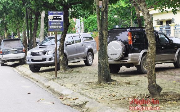 ... nơi dừng của xe buýt, trên vỉa hè dành cho người đi bộ...