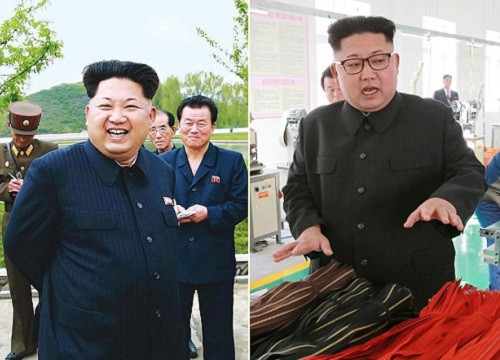 Ông Kim Jong-un hồi tháng 5/2015 (trái) so với hiện tại (phải). Ảnh: AFP/Reuters