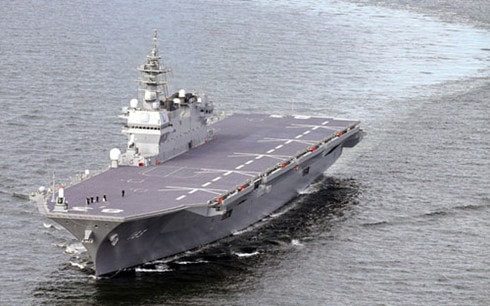Tàu khu trục trực thăng lớp Izumo. (Ảnh: Asahi Shimbun)