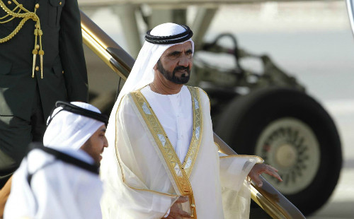 Vua Dubai Mohammed bin Rashid Al Maktoum (chính giữa). Ảnh: Reuters